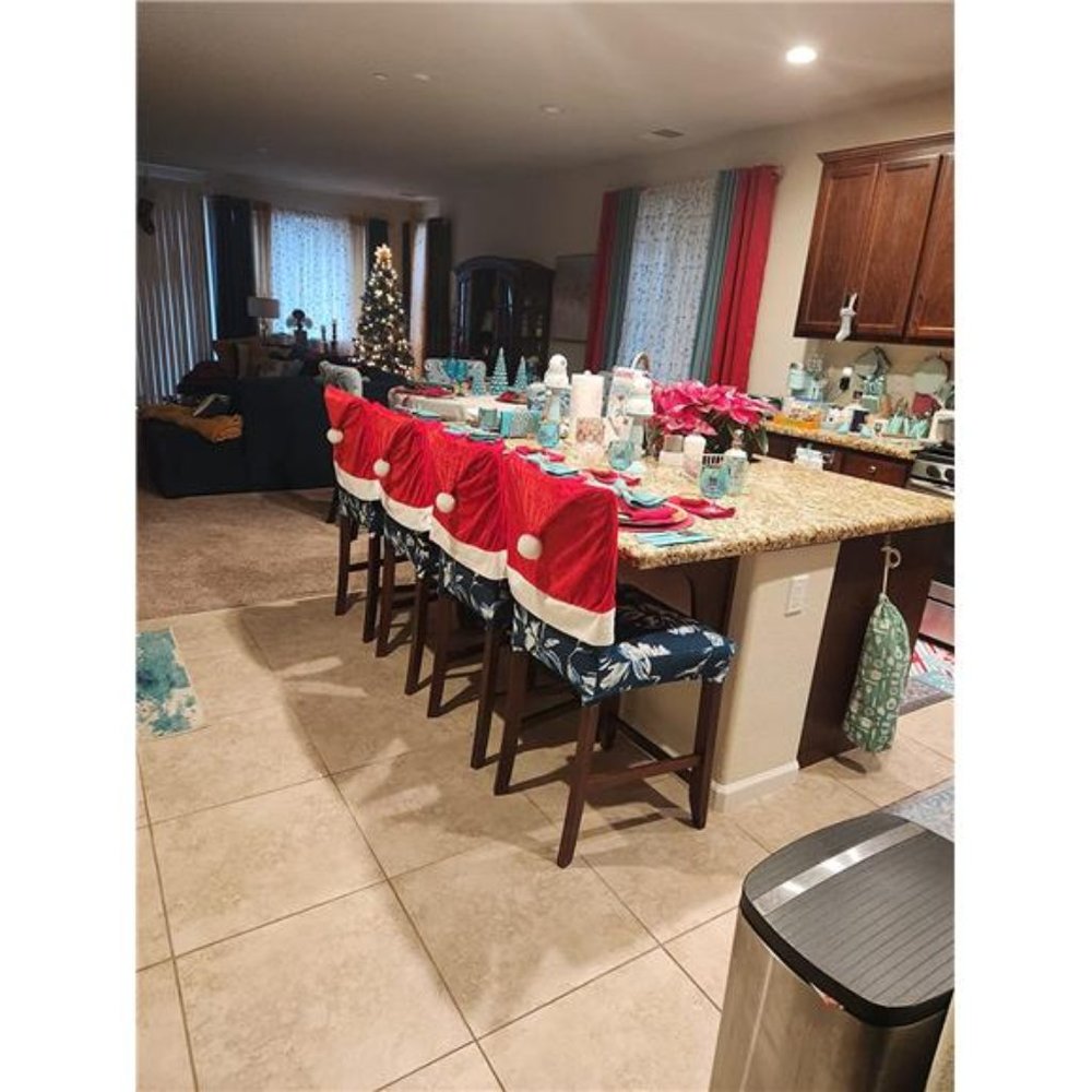 4pc Red Hat Dining Chair Slipcovers  |  Christmas 19.6 x 19.6 x 23.6 Inches